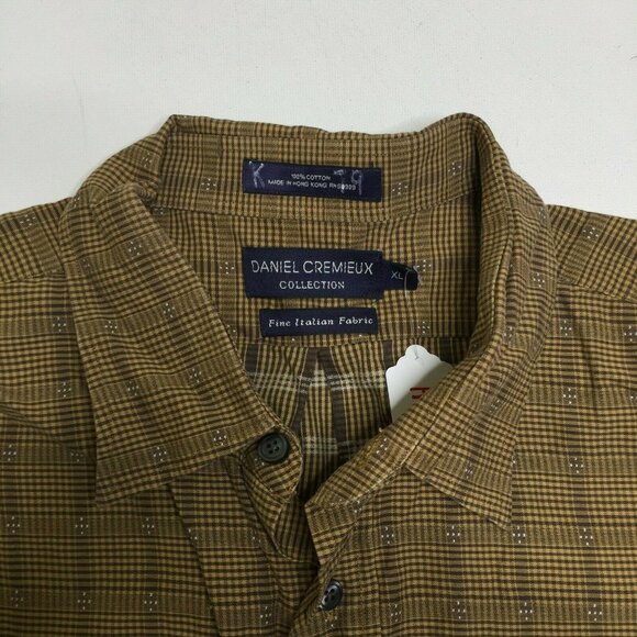 Daniel Cremieux Mens Button Up Long Sleeved Striped Shirt Brown Beige Size XL - Picture 2 of 10